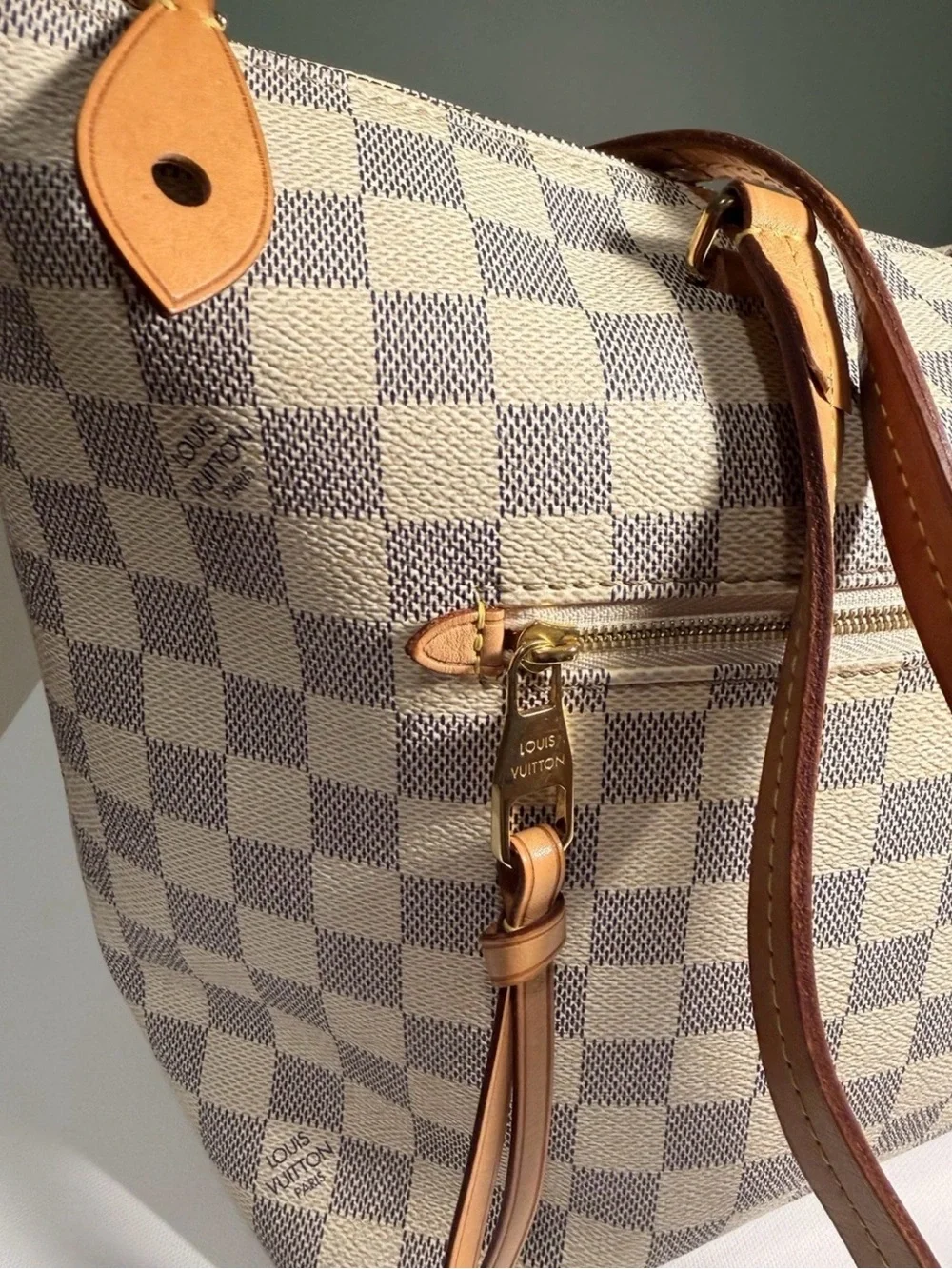 LOUIS VUITTON IENA Damier  Azur MM Tote Bag with zipper